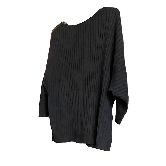 M&S COLLECTION 3/4 DOLMAN SLEEVE PULL-OVER SWEATER, WOMENS, XL, BLACK, CREWNECK - Picture 6 of 11